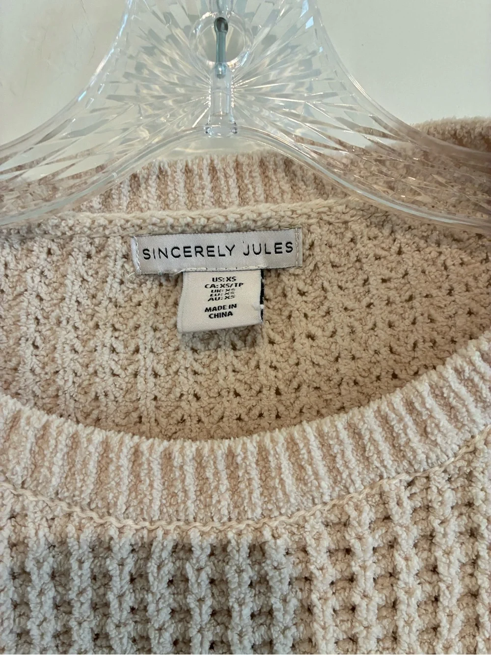 Sincerly Jules Beige Waffle-Knit Lounge Set - Top & Shorts